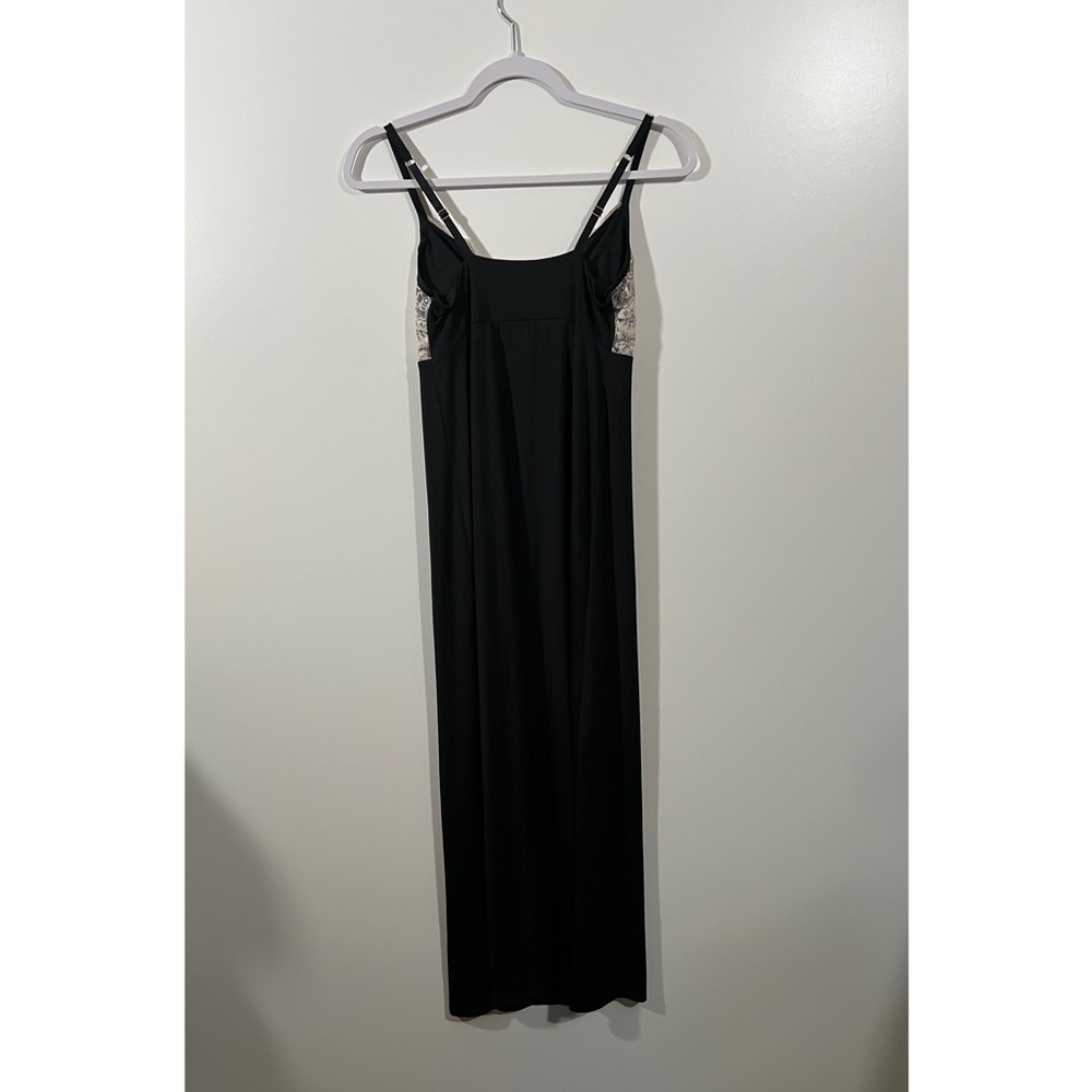 Soma Nightgown with Slit in Black with Light Pink Lace Size Small - Picture 2 of 8